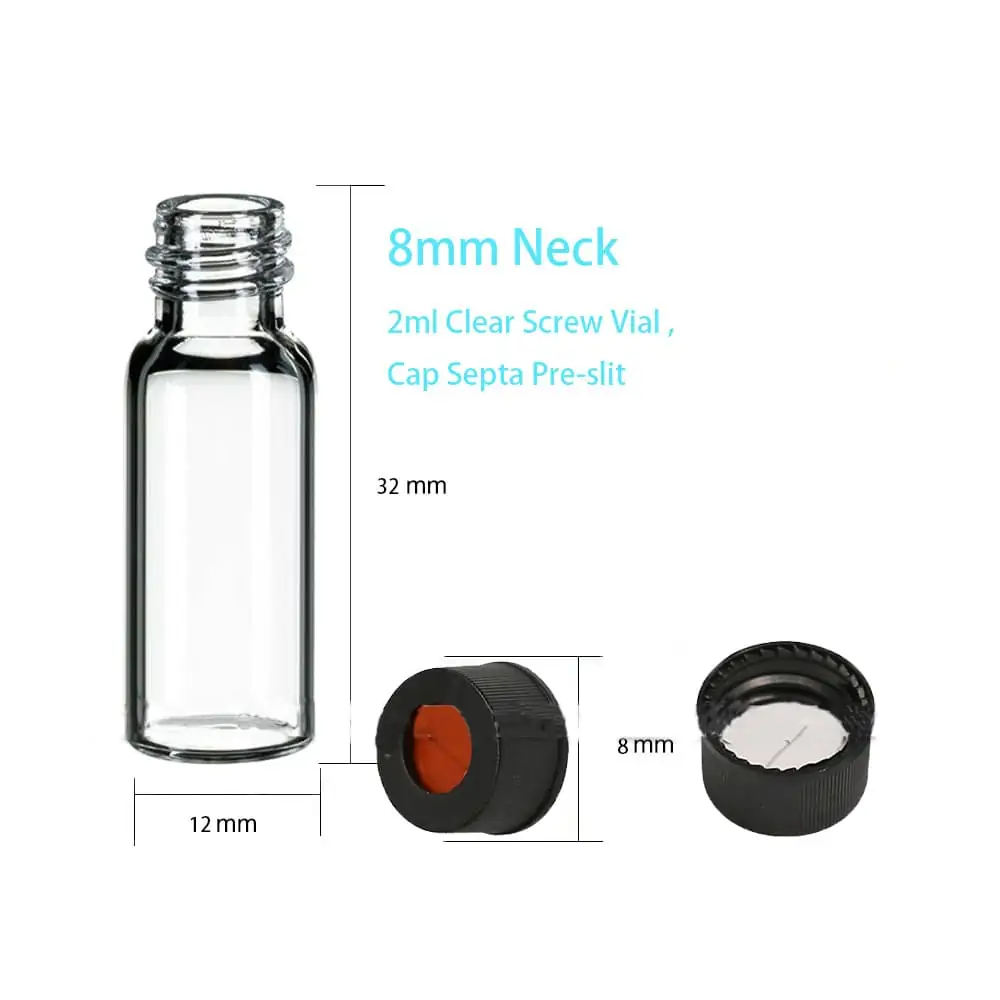 High quality clear HPLC sample vials with closures